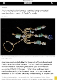 a screenshot of an article about an archaeological discovery in north carolina